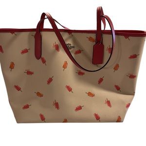 Coach City Tote Pink/Orange Popsicles